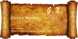Getto Nándor névjegykártya
