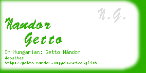 nandor getto business card